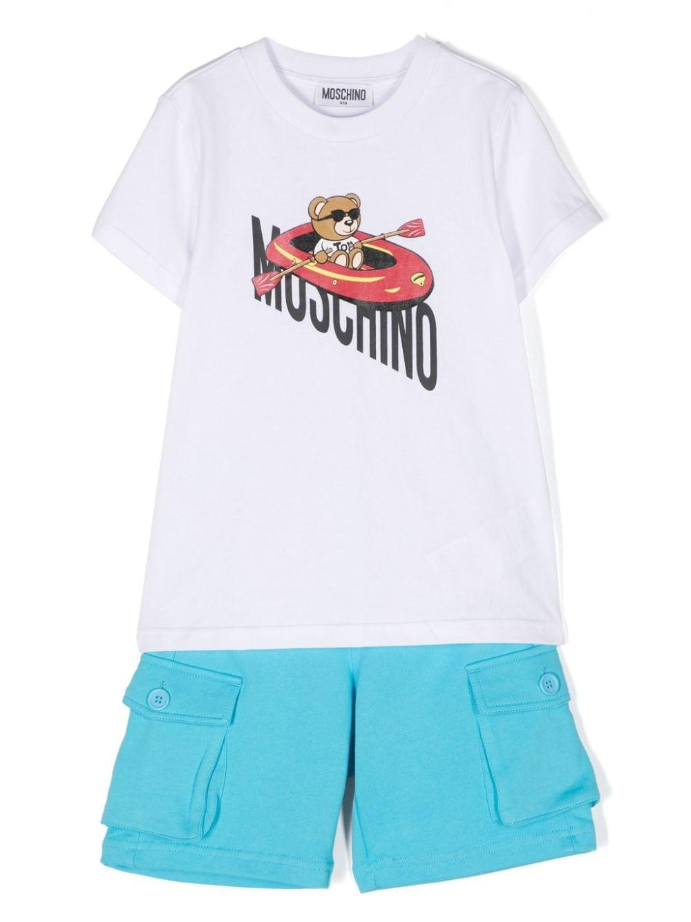Set bianco/multicolore bambino HUG000LAA23 83625 MOSCHINO KIDS 