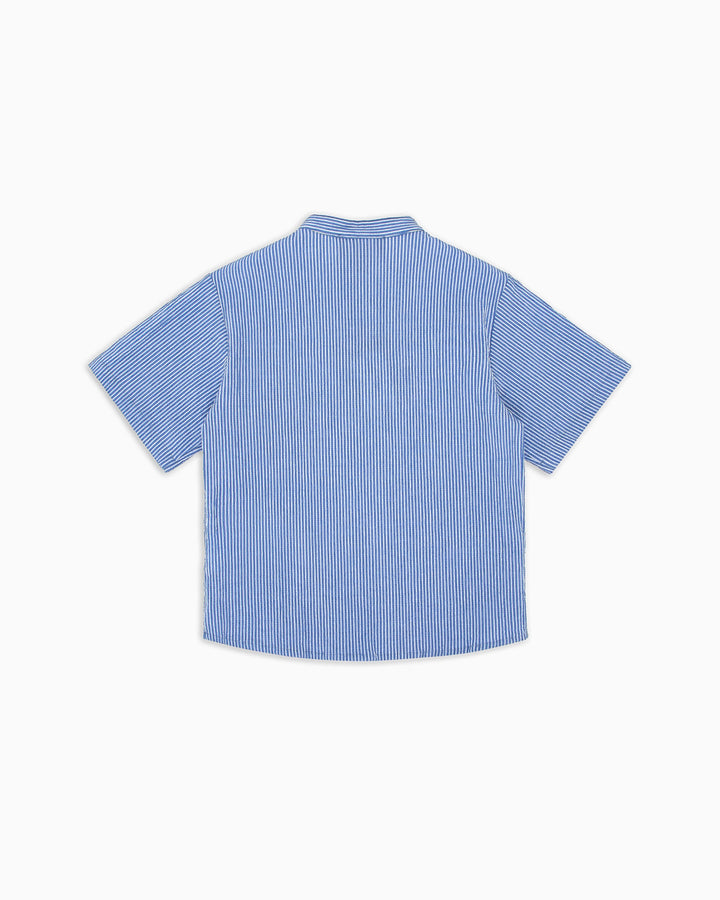 camicia righe celeste bambino