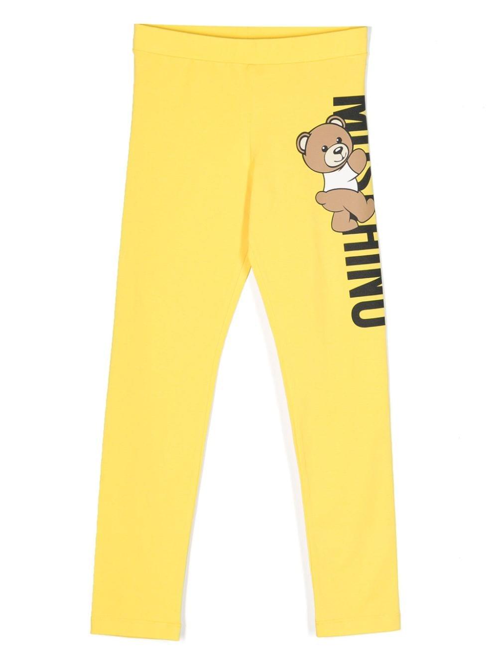 Leggins giallo bambina HCP04XLBA00 50162 MOSCHINO KIDS 