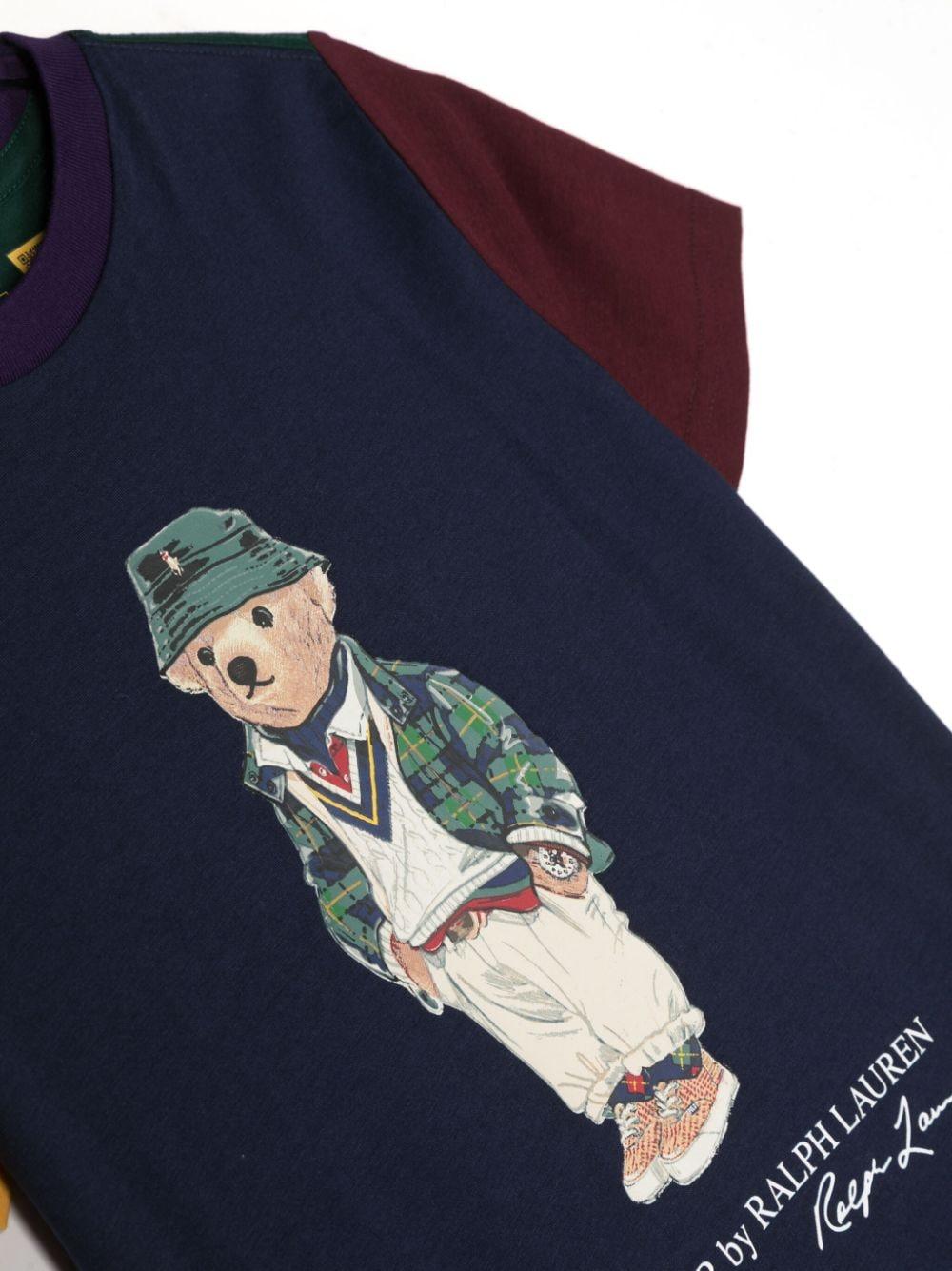 T-shirt blu e multicolor bambino con stampa 322905258 002 RALPH LAUREN KIDS 