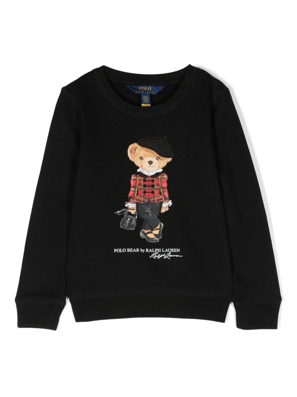 Felpa nera bambino con stampa 312920453 001 RALPH LAUREN KIDS 