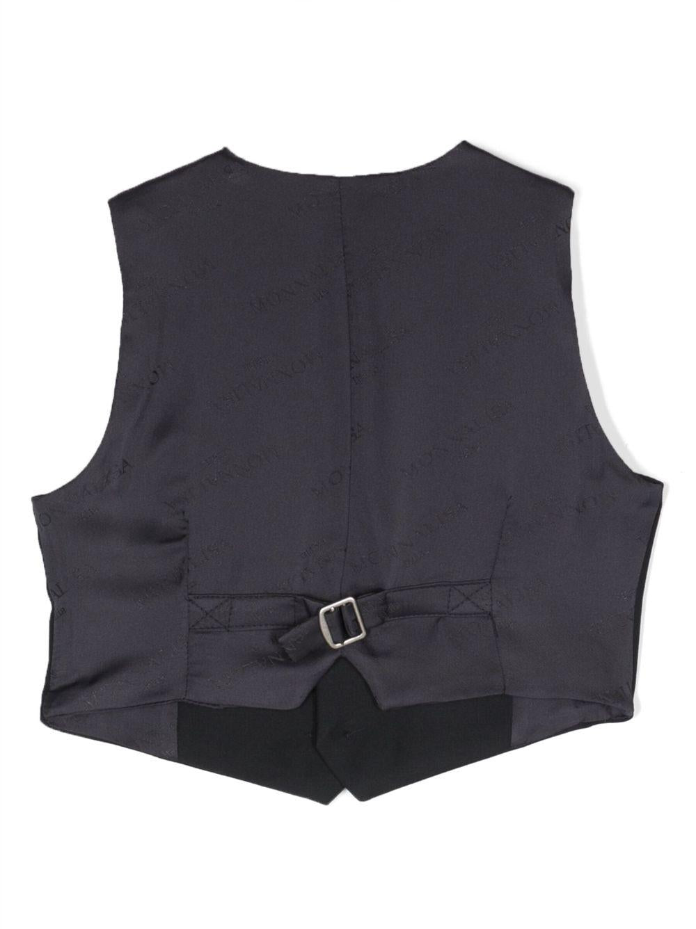 Gilet blu bambino con logo 25B2002354 056S Monnalisa kids 