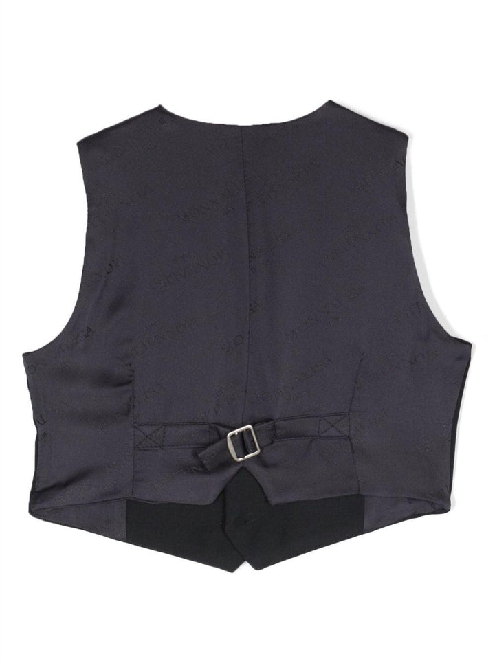 Gilet blu bambino con logo 25B2002354 056S Monnalisa kids 