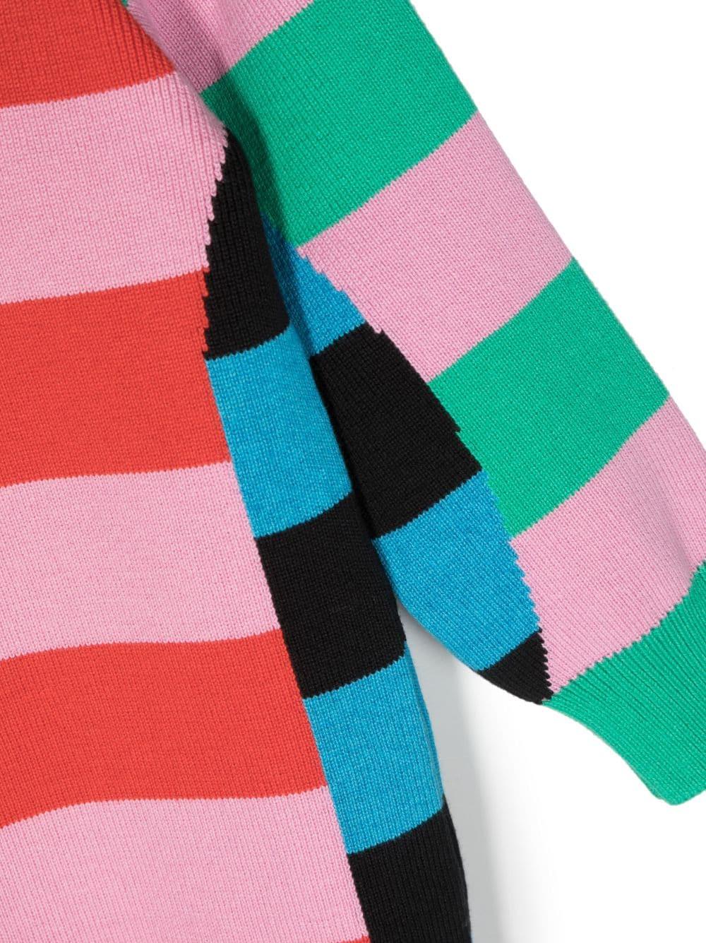 Abito multicolor bambina con stampa a righe