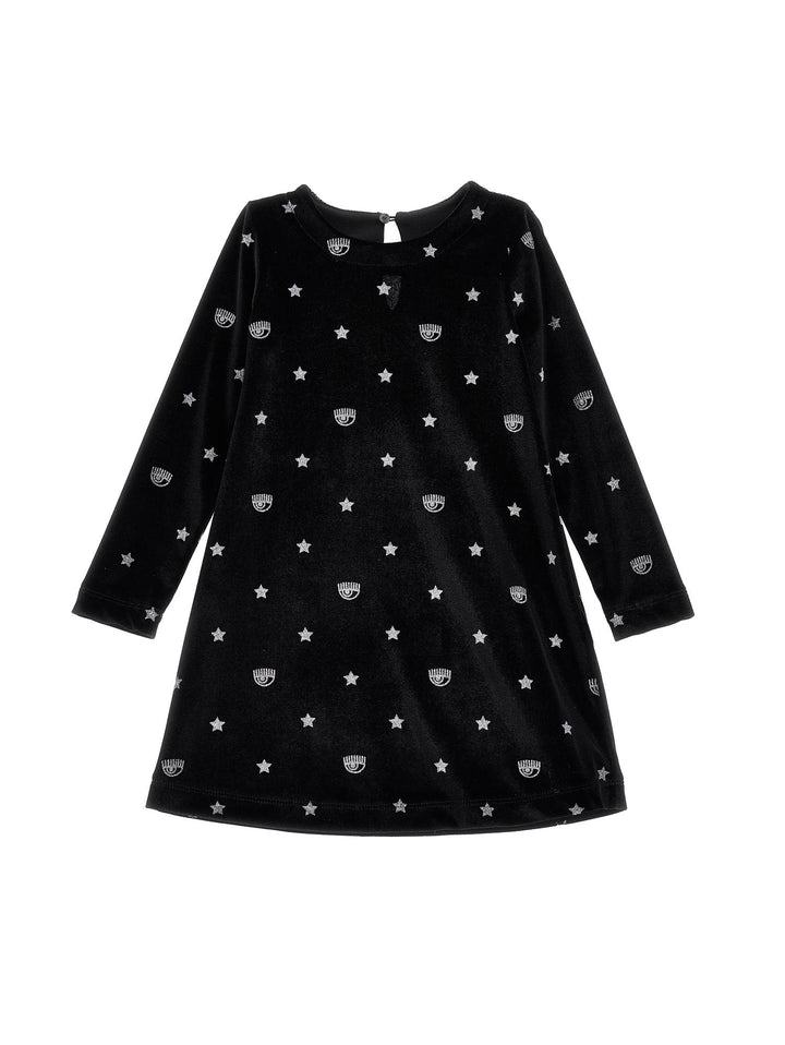 Abito nero bambina con applicazione