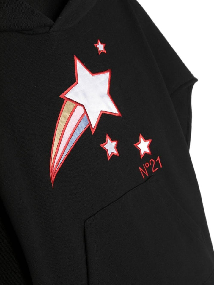 Felpa in cotone con dettagli applicati N21791N0216 0N900 N°21 KIDS 