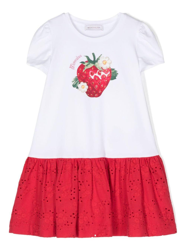 Abito bianco/rosso bambina