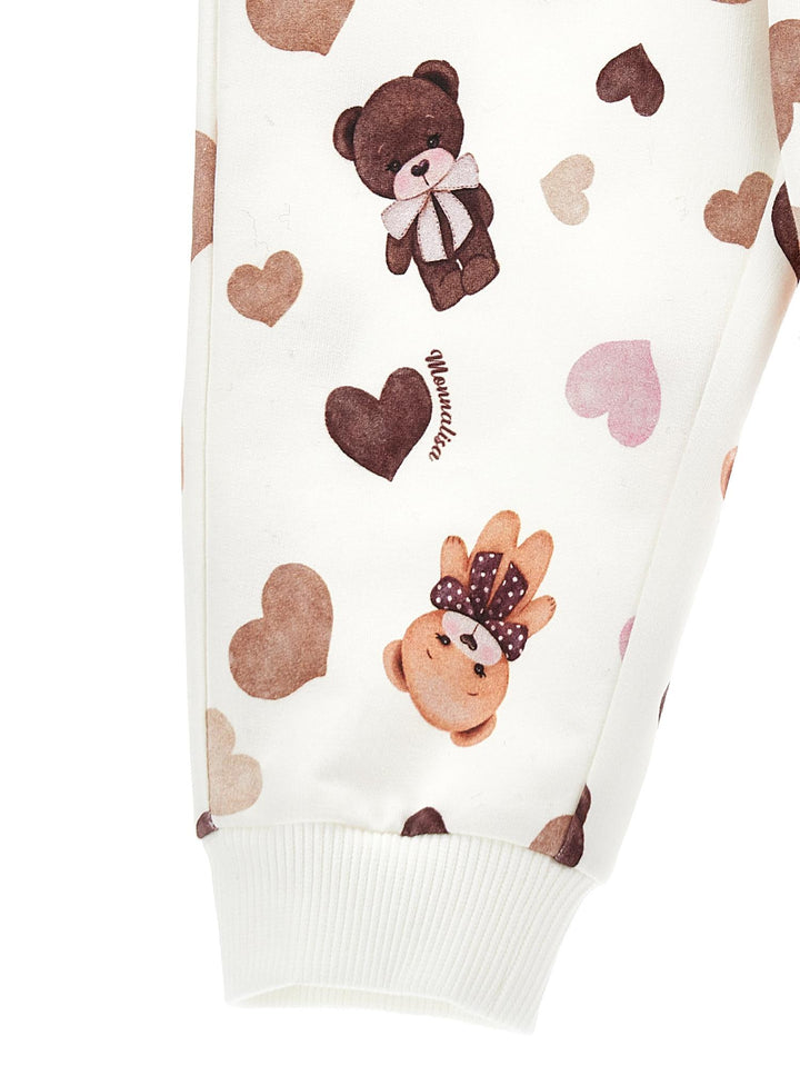 Pantaloni bianco neonata con stampa 39B4082071 0029 Monnalisa kids 