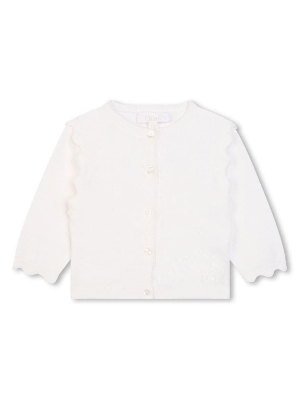 Cardigan bianco neonata