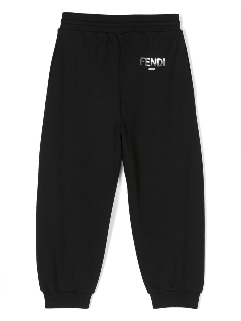 Pantaloni sportivi bambino neri con coulisse bianca