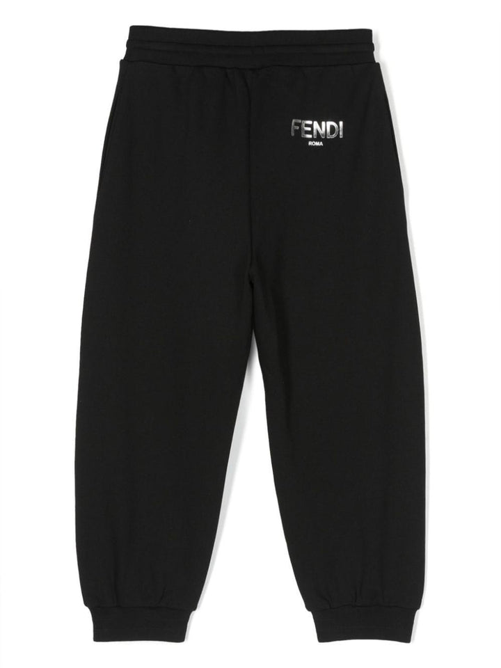 Pantaloni sportivi bambino neri con coulisse bianca