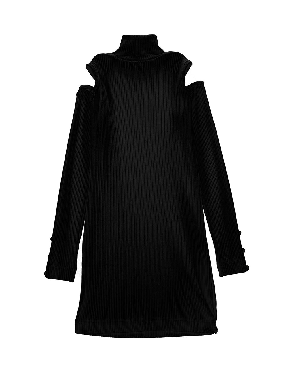 Abito a coste nero bambina con logo 41B9062213 0050 Monnalisa kids 