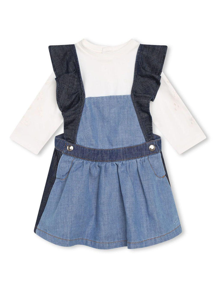 Set abito denim e T-shirt neonata