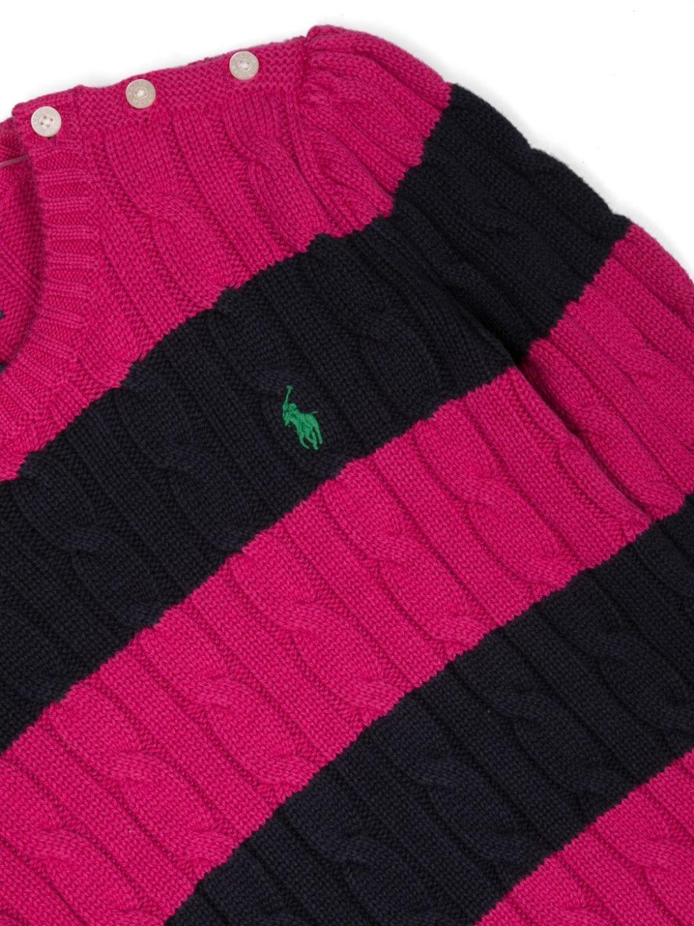 Maglione fucsia e blu bambina