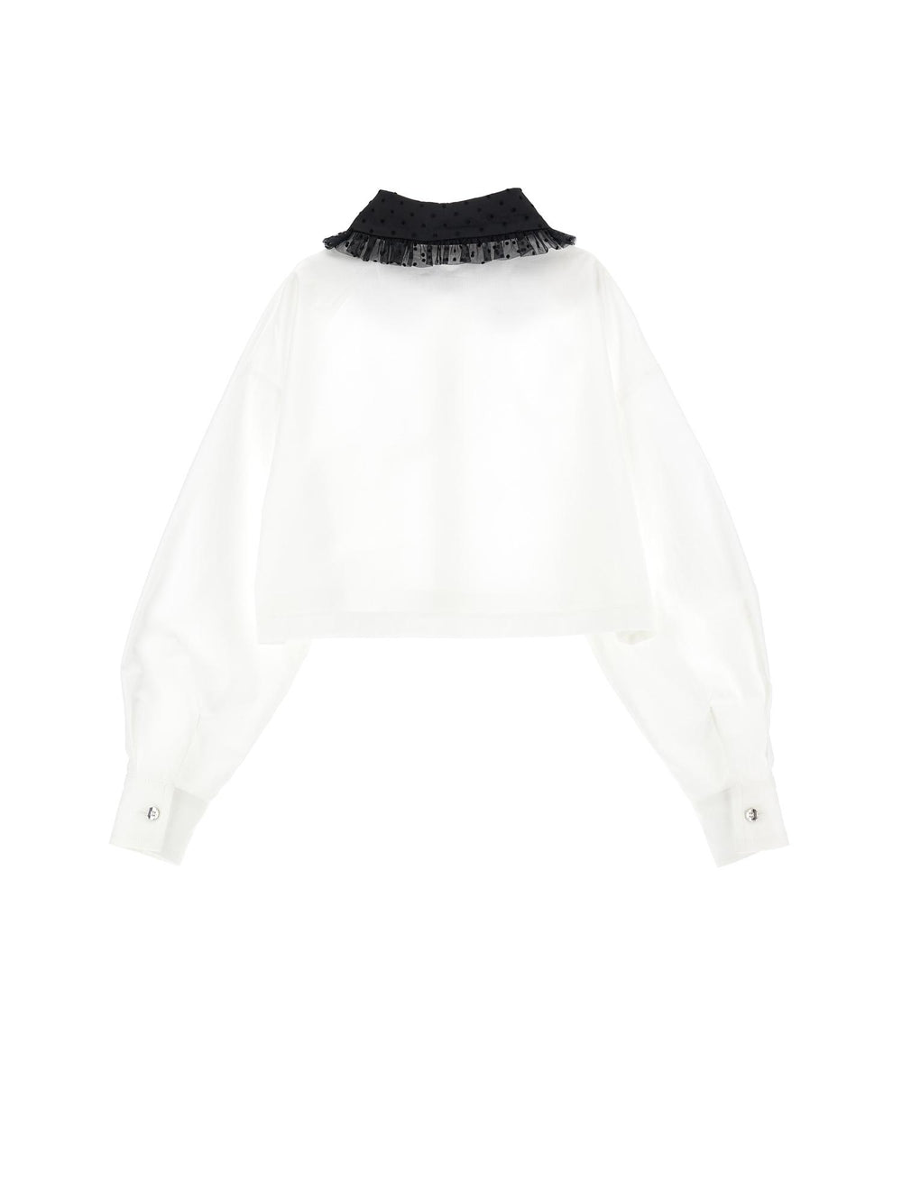 Camicia bianca con collo nero bambina 71B3002117 0150 Monnalisa kids 