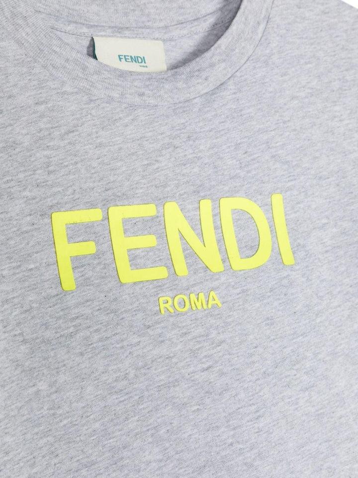 Maglia grigia con logo frontale giallo