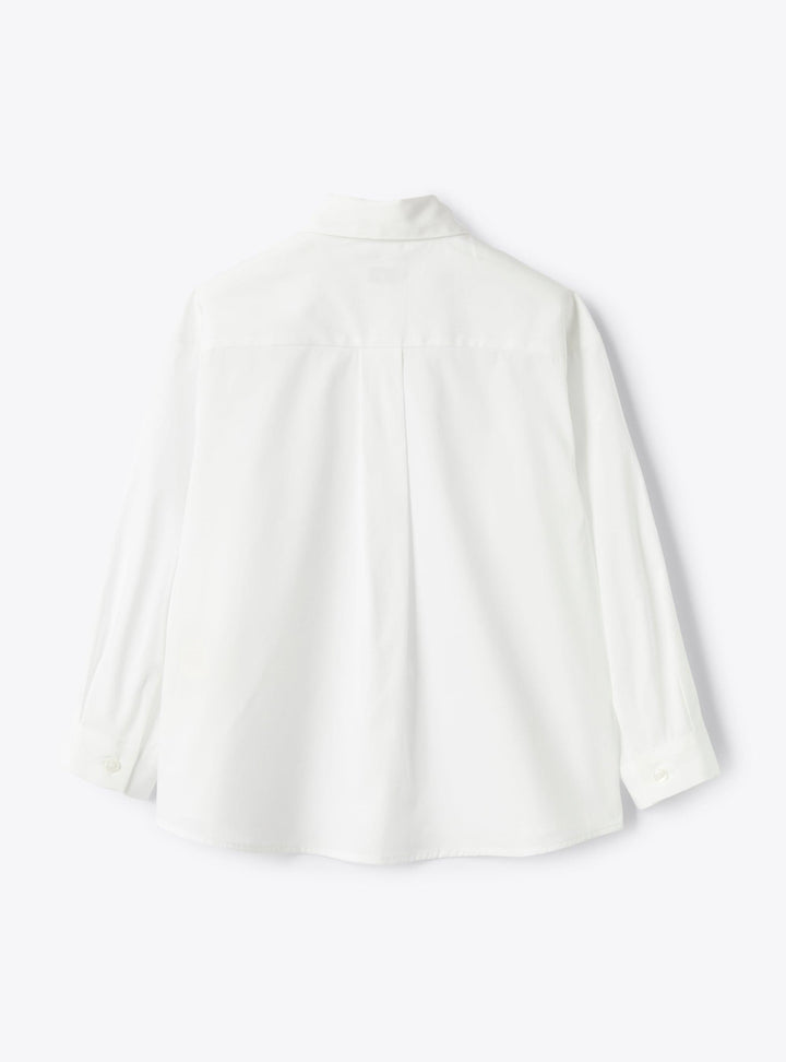 camicia bianca bambina P25CL254C0066 010 IL GUFO 
