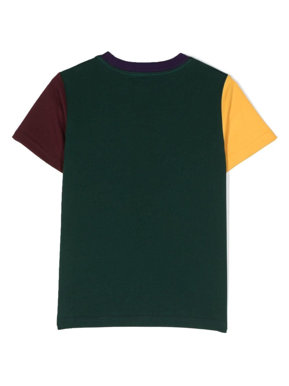 T-shirt blu e multicolor bambino con stampa 322905258 002 RALPH LAUREN KIDS 