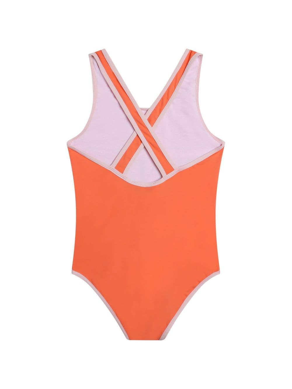 costume intero arancio bambina K60174 98F KENZO KIDS 