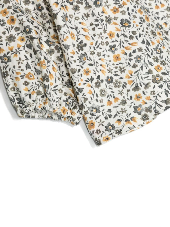 Camicia bianca e multicolor neonata con stampa a fiori