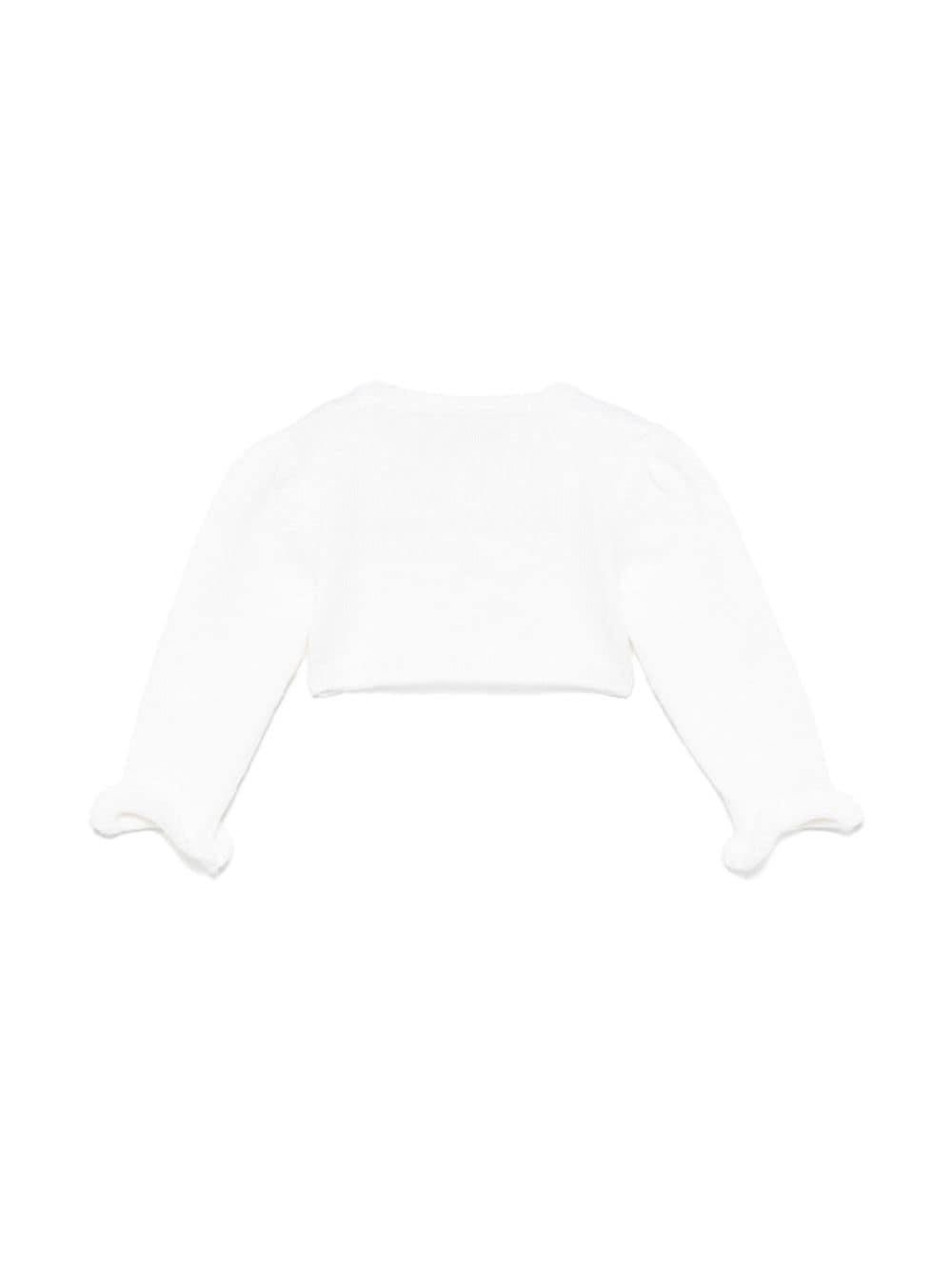 Cardigan bianco avorio neonata