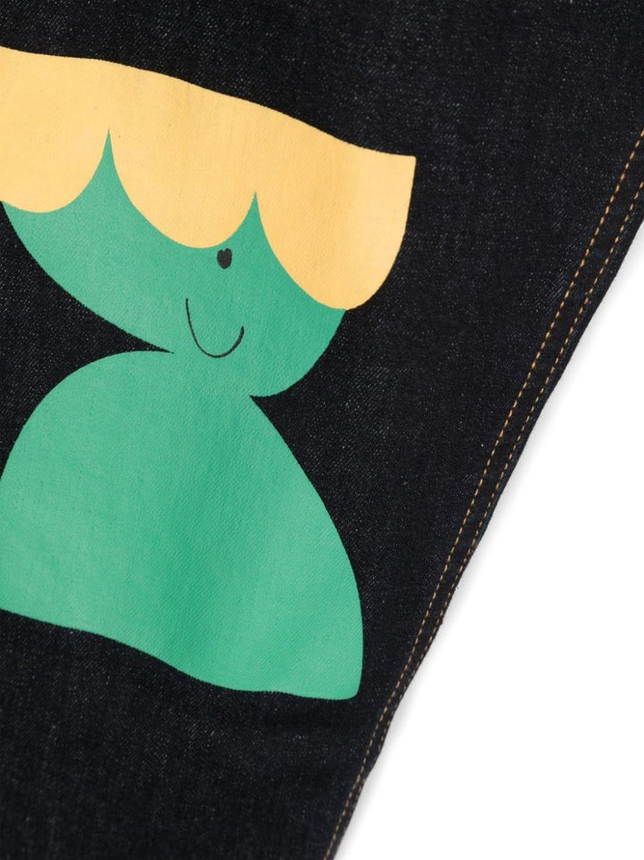 Pantaloni Jeans  indaco bambino con stampa