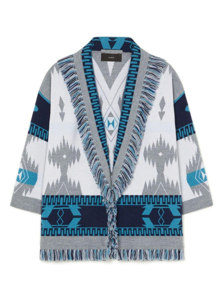 Cardigan bianco e multicolor bambino