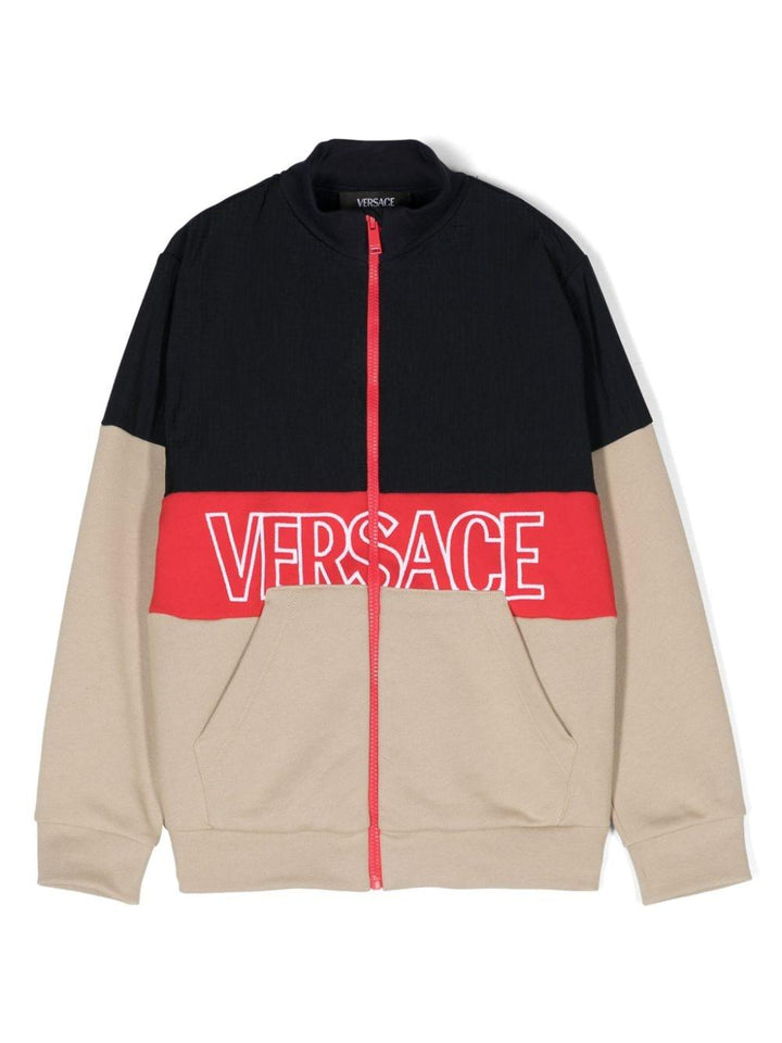 felpa nero/beige bambino