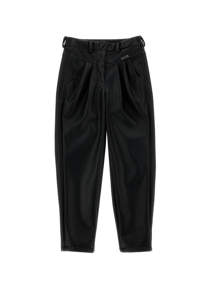 Pantaloni neri bambina con logo