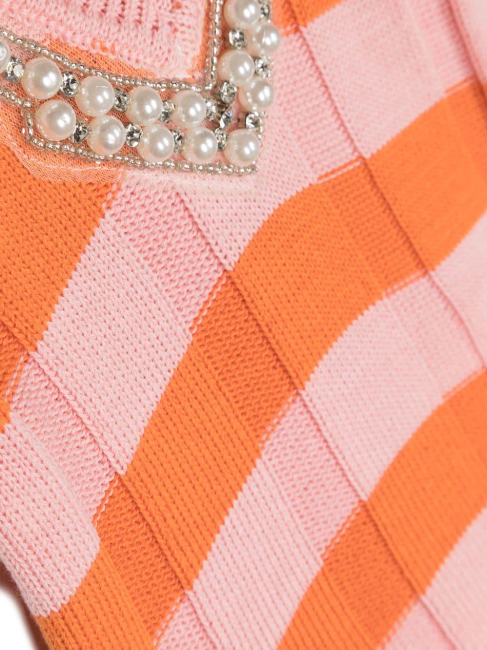 Top arancione/rosa bambina