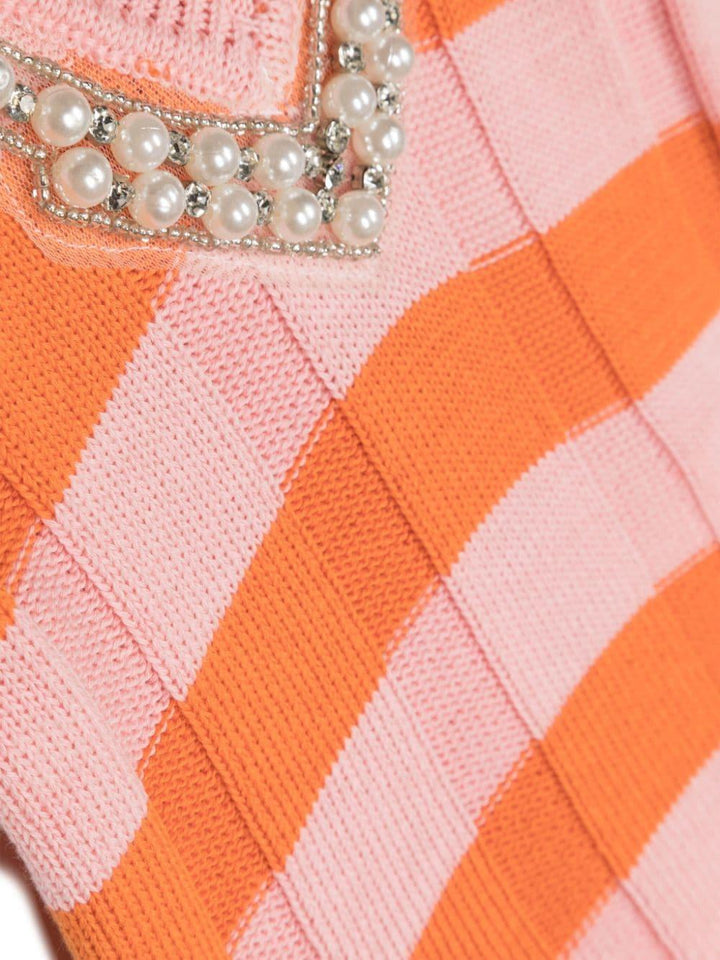 Top arancione/rosa bambina