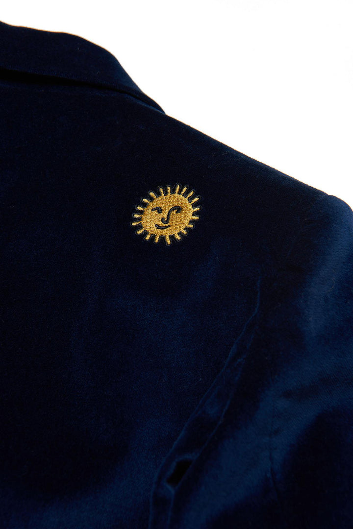 Giacca blu e rosa bambina,con applicazioni fronte e retro