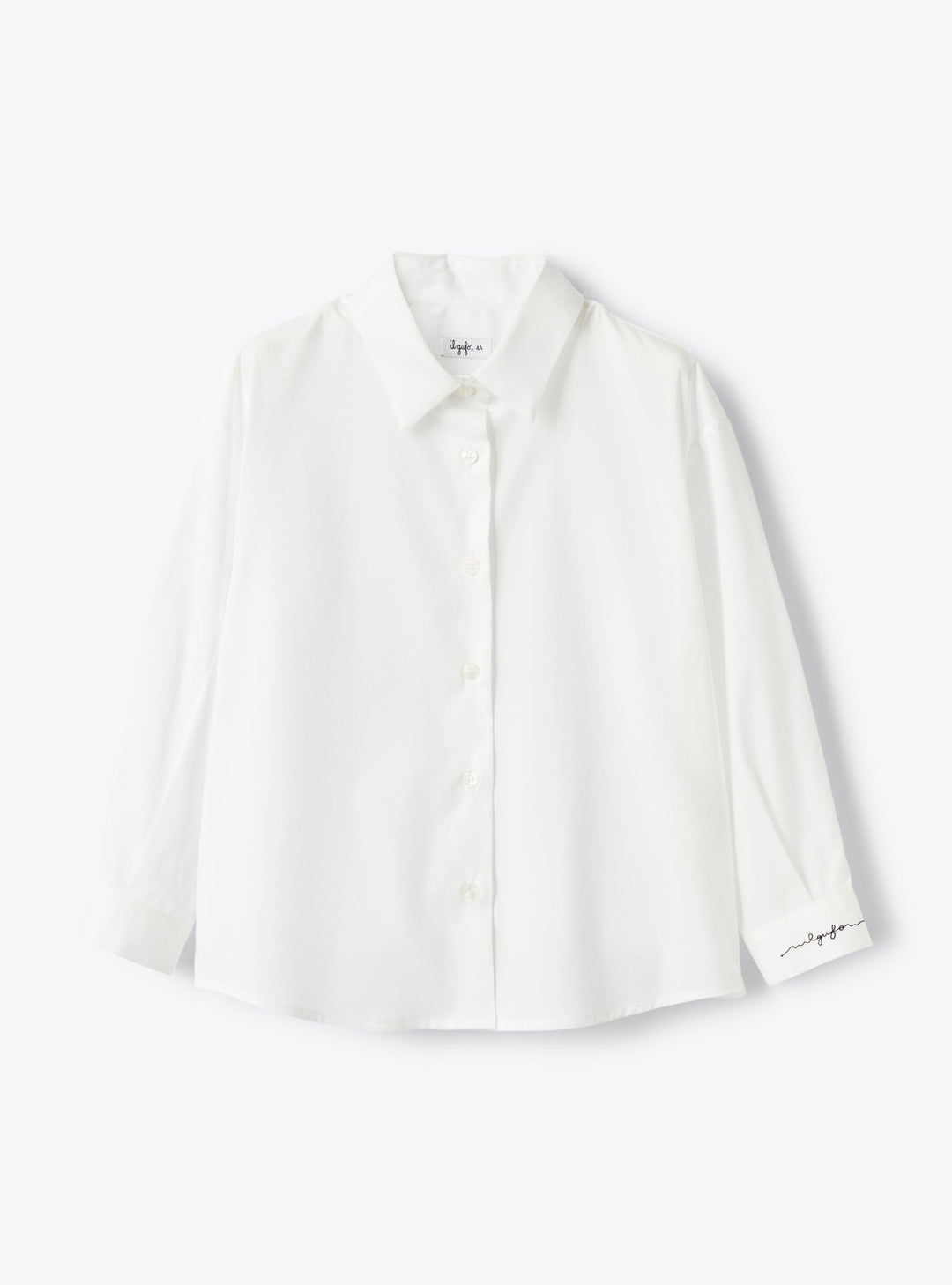 camicia bianca bambina P25CL254C0066 010 IL GUFO 