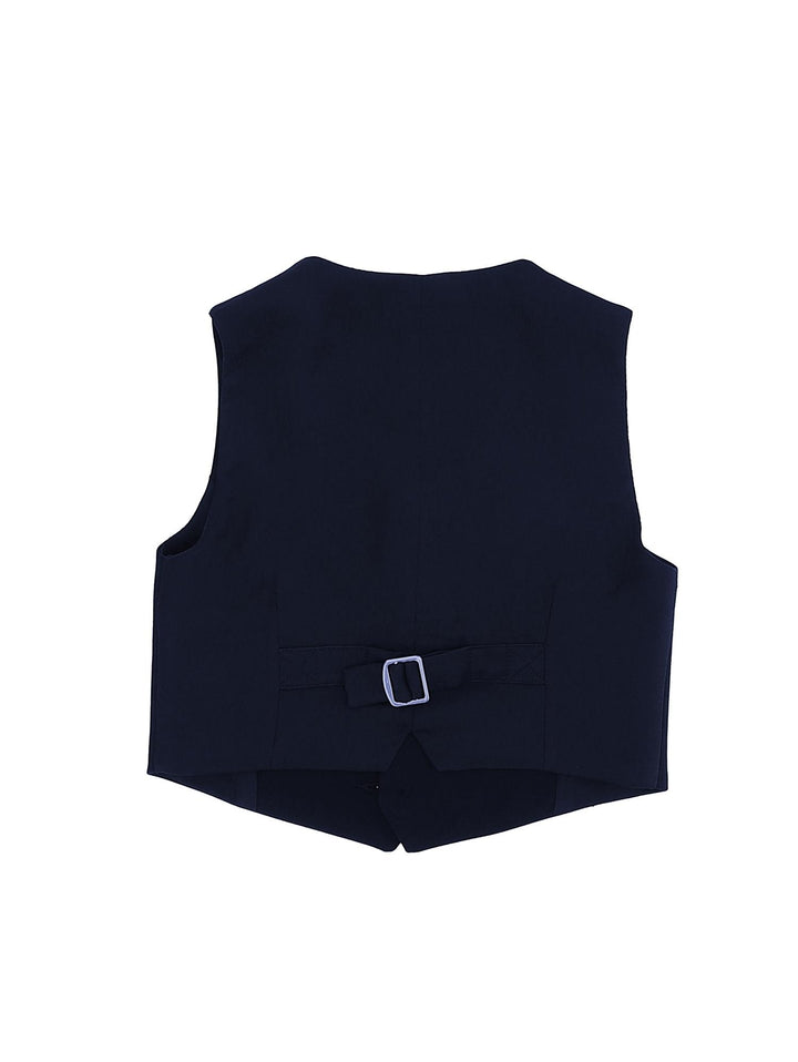Gilet blu bambino con logo 25B2002354 056S Monnalisa kids 