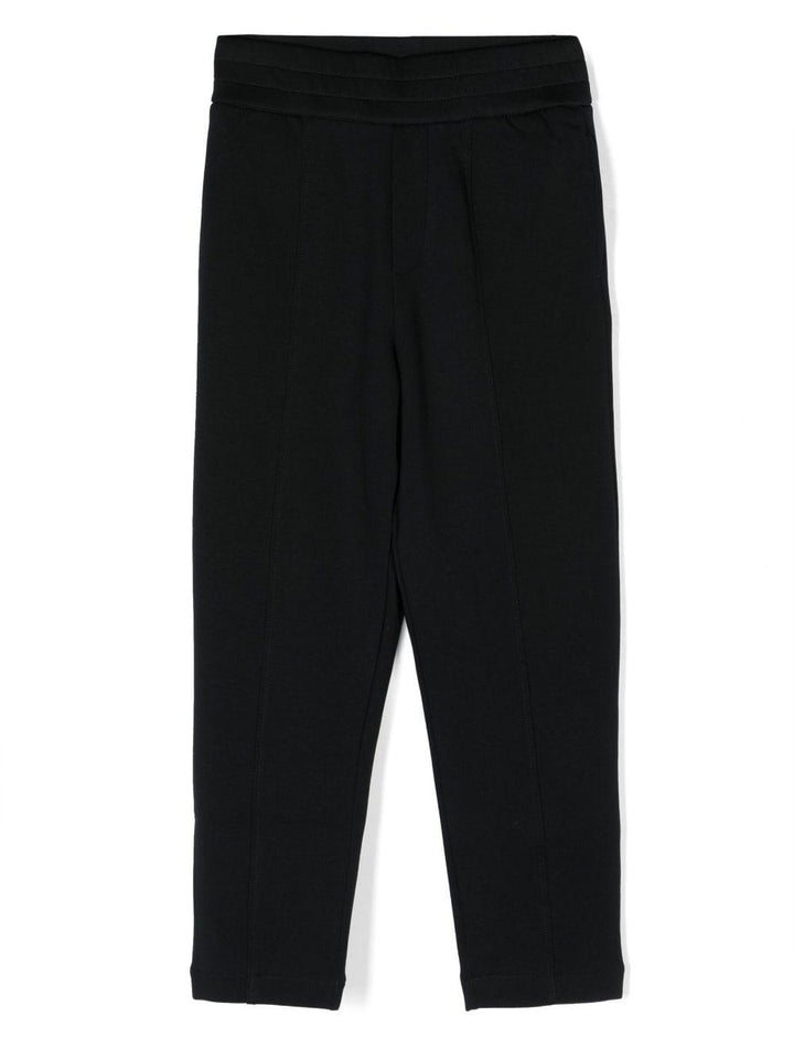 Pantaloni blu a gamba dritta in misto cotone bambino
