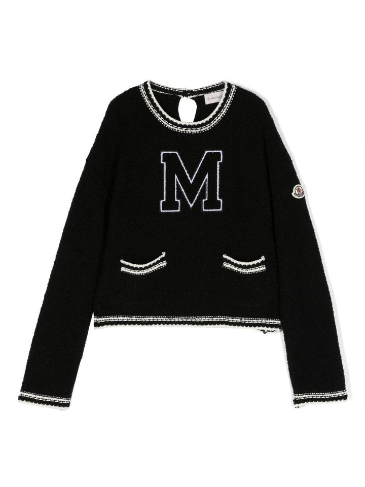 Maglia nera unisex 9C00001M1175 P90 Moncler Kids 