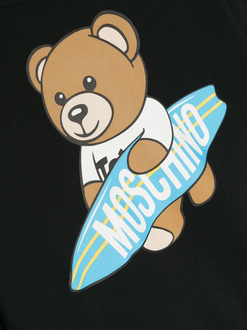 Felpa nera bambino HUF084LCA32 60100 MOSCHINO KIDS 