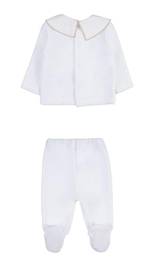 tutina 2pz bianca neonato CON057 BIANCO Nanan 