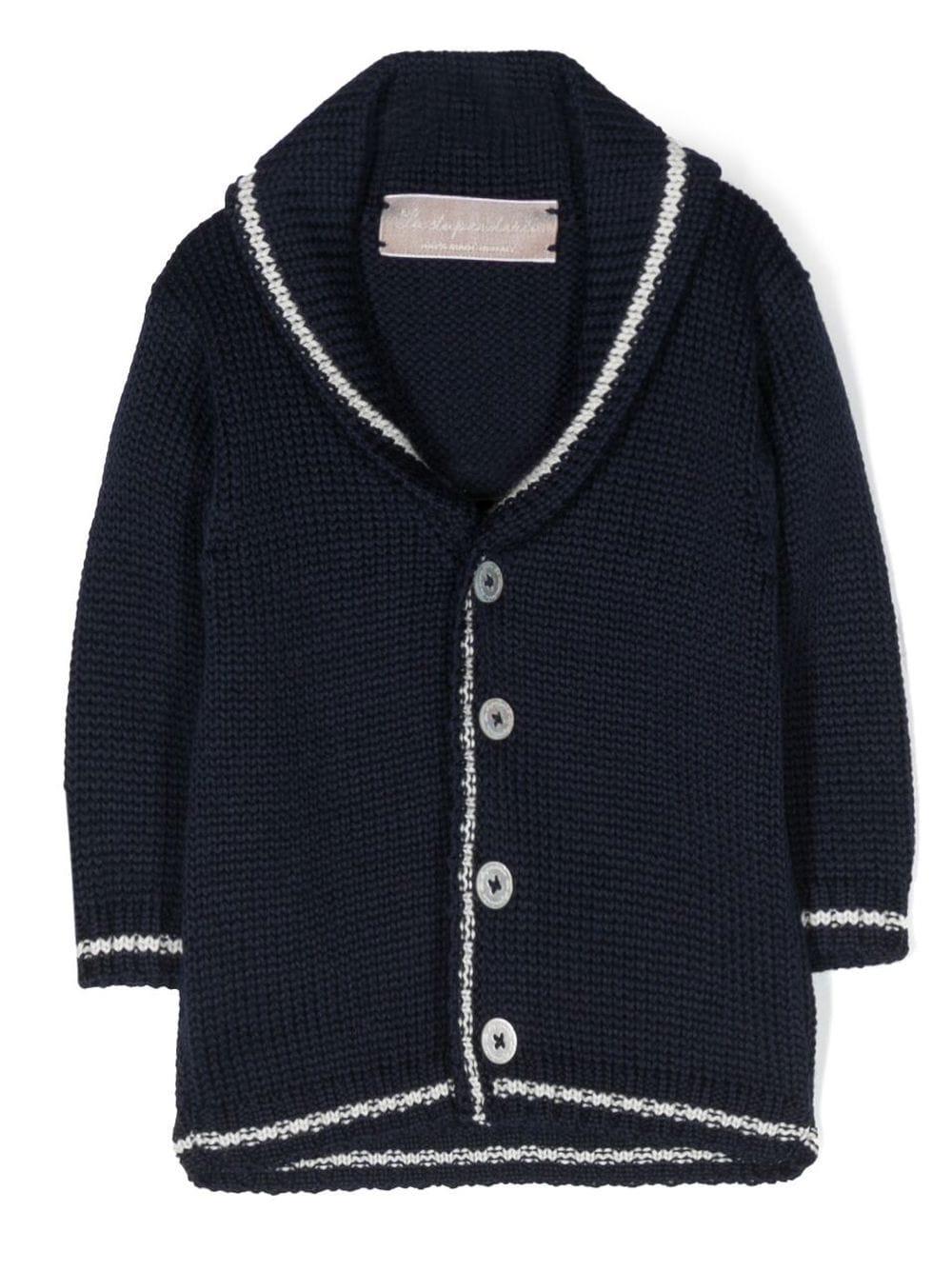 Cardigan blu neonato