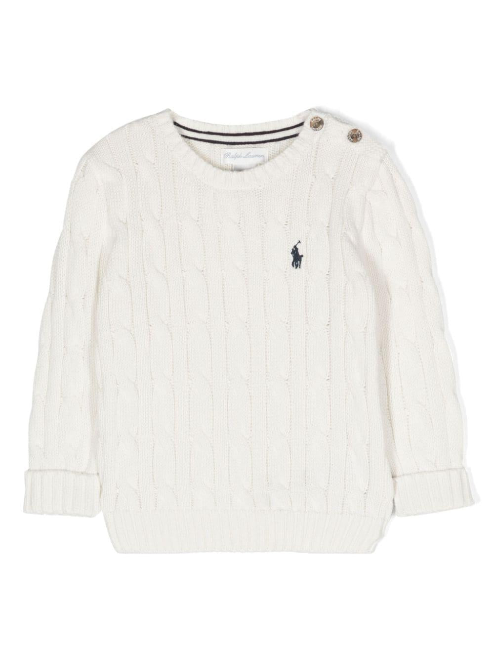Maglione bambino bianco 320702674 057 RALPH LAUREN KIDS 