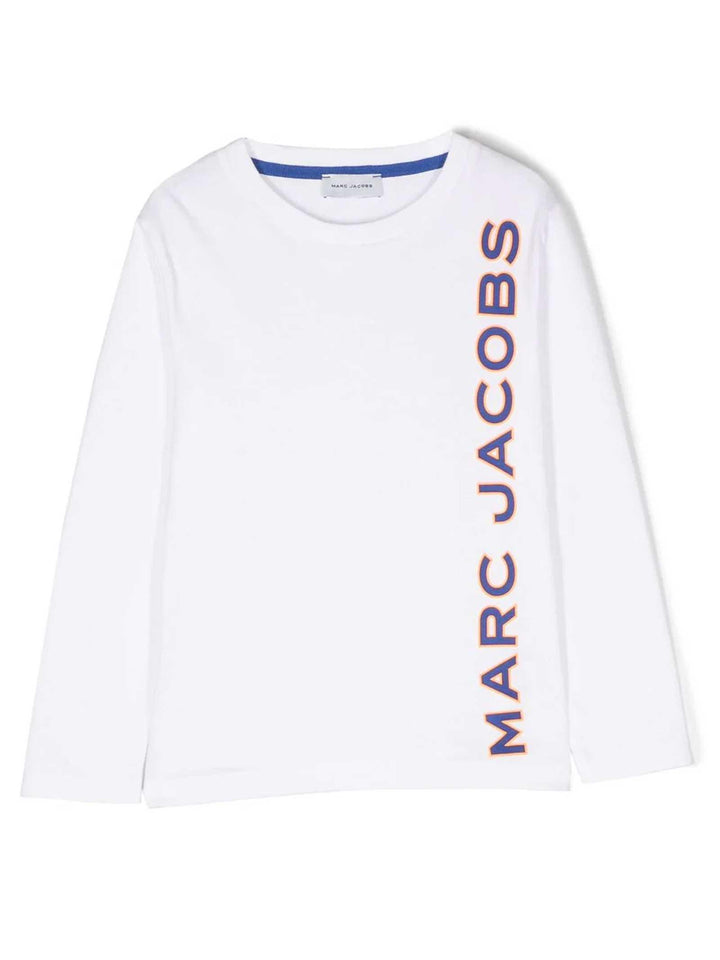T-shirt bianca bambino con maniche lunghe e stampa W25602 10P Marc Jacobs Kids 