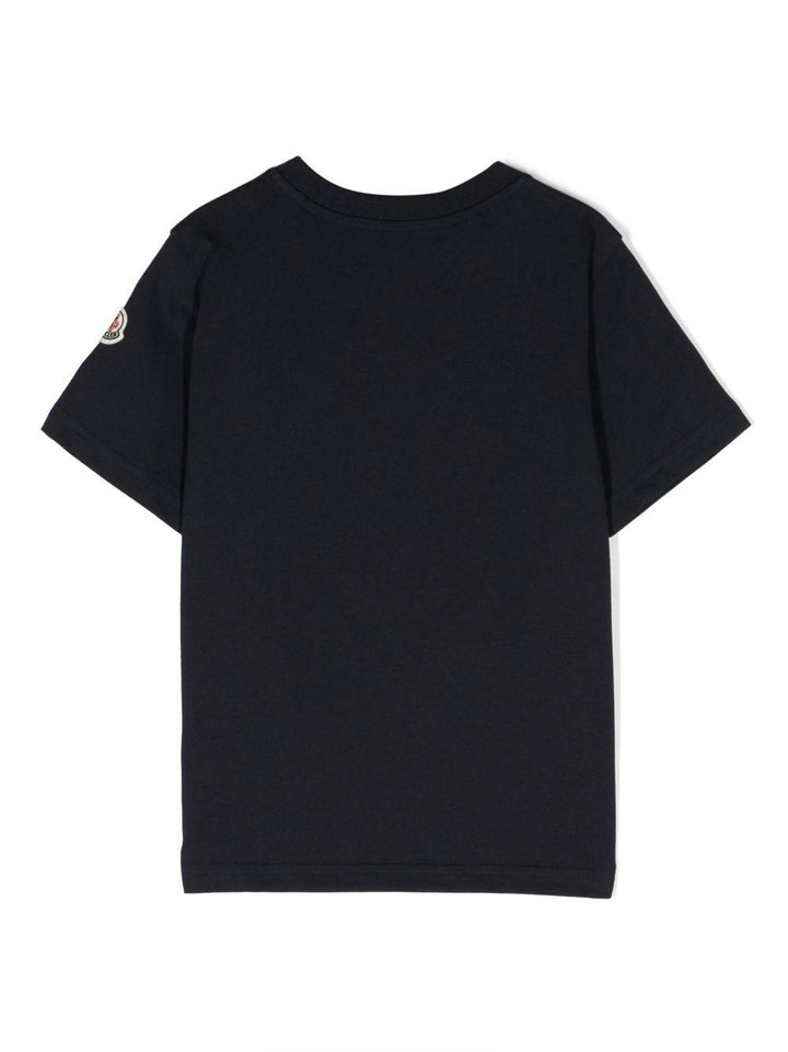 Maglia blu,con logo frontale 8C0001283907 778 Moncler Kids 