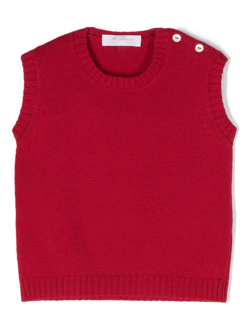 Gilet rosso neonata