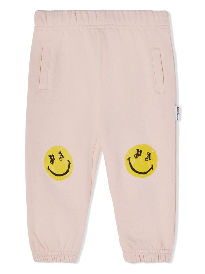 Pantaloni sportivi rosa chiaro neonata con stampa PGXD002F23FLE003 3315 PALM ANGELS KIDS 