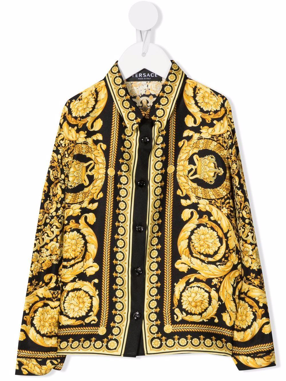 camicia fantasia bambina 10001901A02442 5B000 VERSACE 