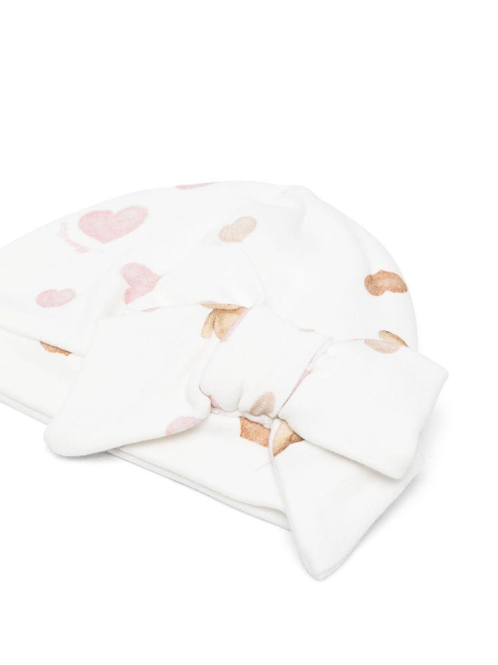 Berretto bianco neonata con stampa 35B0062099 0001 Monnalisa kids 