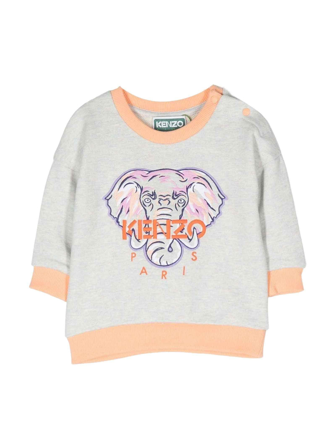 Felpa grigia neonata K05484 010 KENZO KIDS 