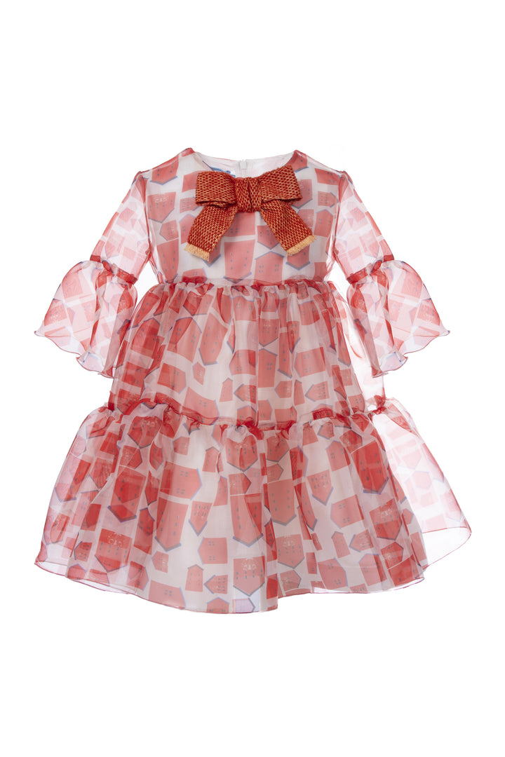 Abito rosso/ bianco bambina
