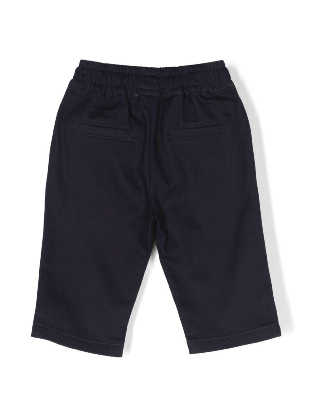 Pantaloni blu navy unisex con ricamo logo