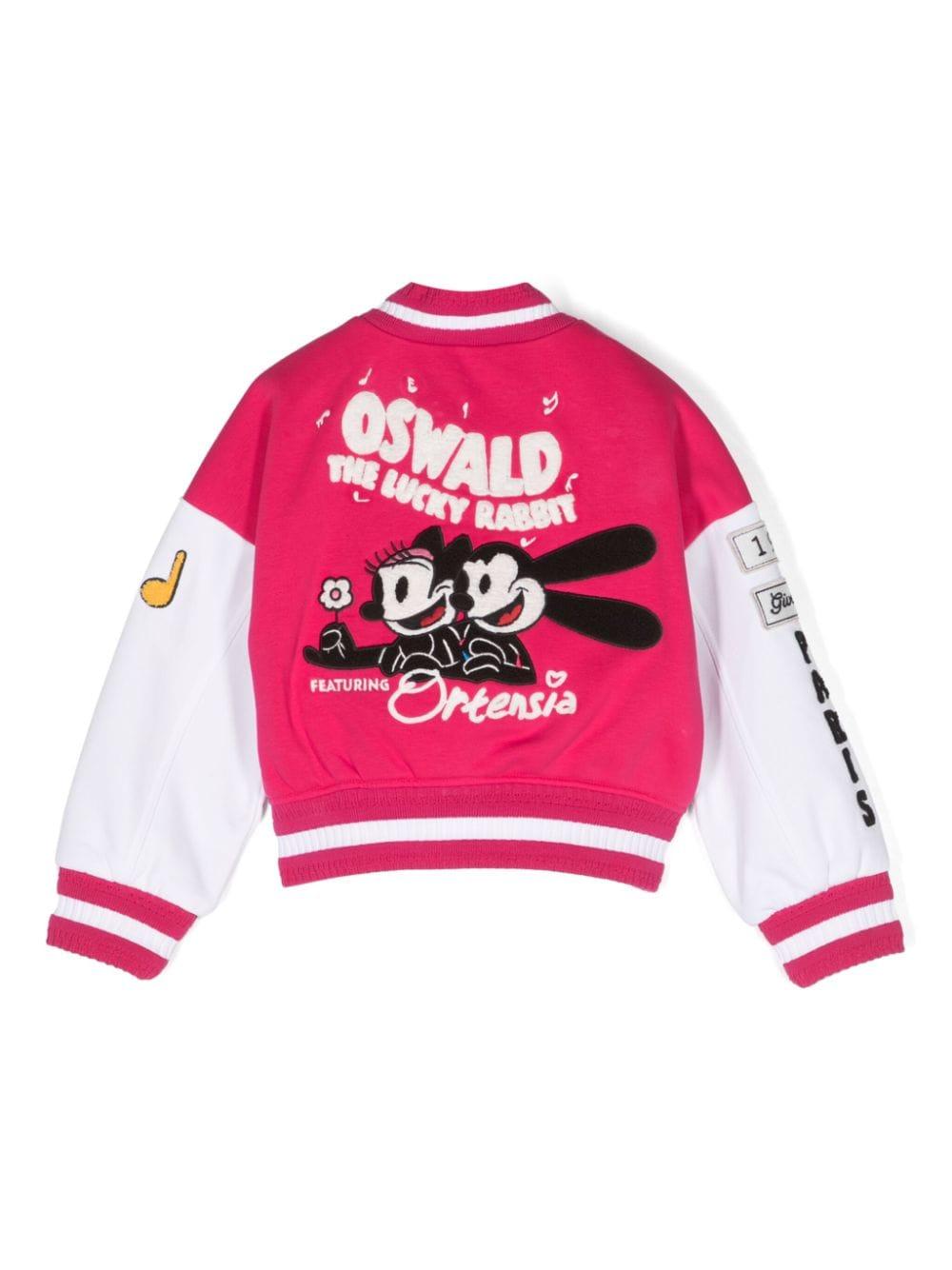 Giubbino rosa e bianco bambina con logo H15354 S11 Givenchy Kids 